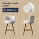 thumbnail image 2 of Taburetes de bar SeekFancy 24 giratorios con respaldo de cuero blanco y madera, 2 of 9