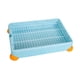 thumbnail image 3 of Bandeja para arena para conejos, inodoro para mascotas, bandeja antisalpicaduras para ir al baño, bandeja para ir al baño para perros, conejos, , L, azul, 3 of 5