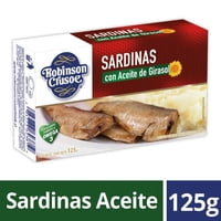 Sardina Aceite De Girasol Caja Drenado 90 G - Neto 125 G Robinson Crusoe