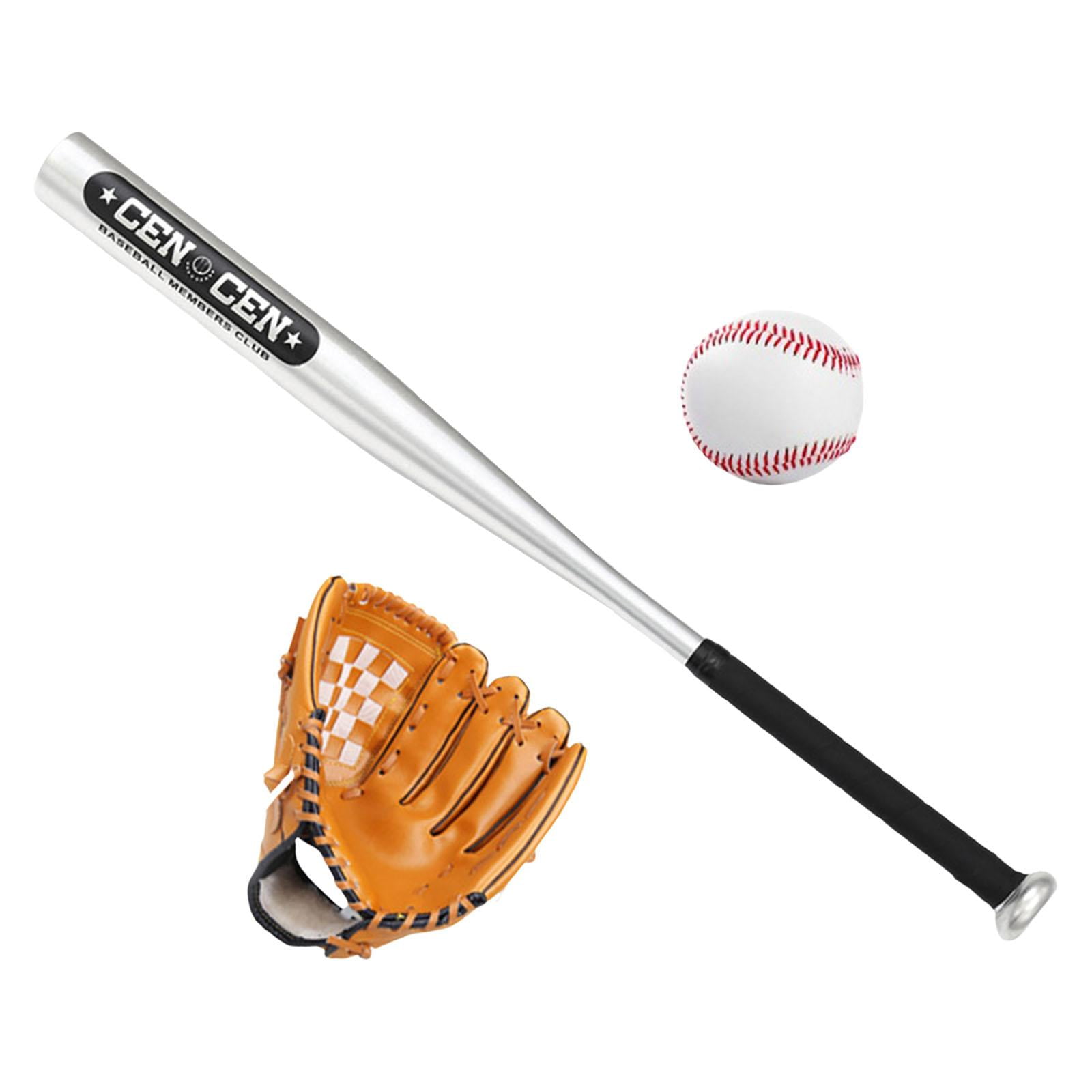 Magideal - Juego De Bate De Béisbol De Aleación De Aluminio Con Pelota De Béisbol Y Pelota De Entrenamiento Suave Para Niños Y Adolescentes, Para Patio Trasero, Interior, Bateo Guante Marrón Izquierdo