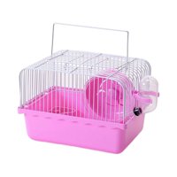 Ioensy - Jaula Para Hámster Pequeña Con Rueda Para Correr Para Animales Pequeños Suministros Para Mascotas Juguete Para Mascotas Rosa