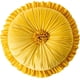 thumbnail image 1 of XmhyTop Almohada decorativa redonda plisada, terciopelo suave y felpa neutra, 1 pieza, 14 pulgadas de diámetro, cojín de asiento, Estilo A, Amarillo, 1 of 5