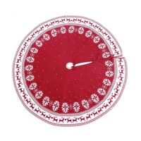 Bohemik - Faldón Boho Para Arbol De Navidad Tejido Rojo Con Vivos Blancos