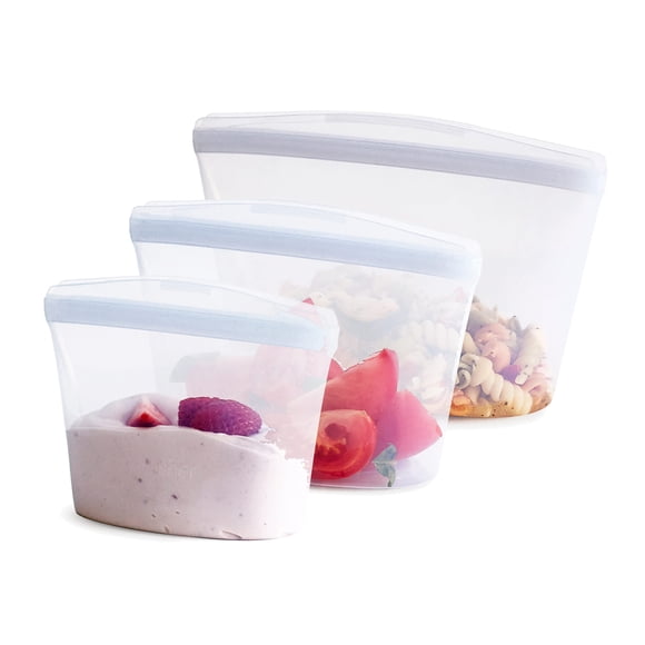 Bolsas Reutilizables Para Almacenamiento De Alimentos Premium Silicone Paquete De 3