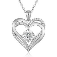 Heshpaws - Collar Love Pendant Con Piedra De Nacimiento Plata