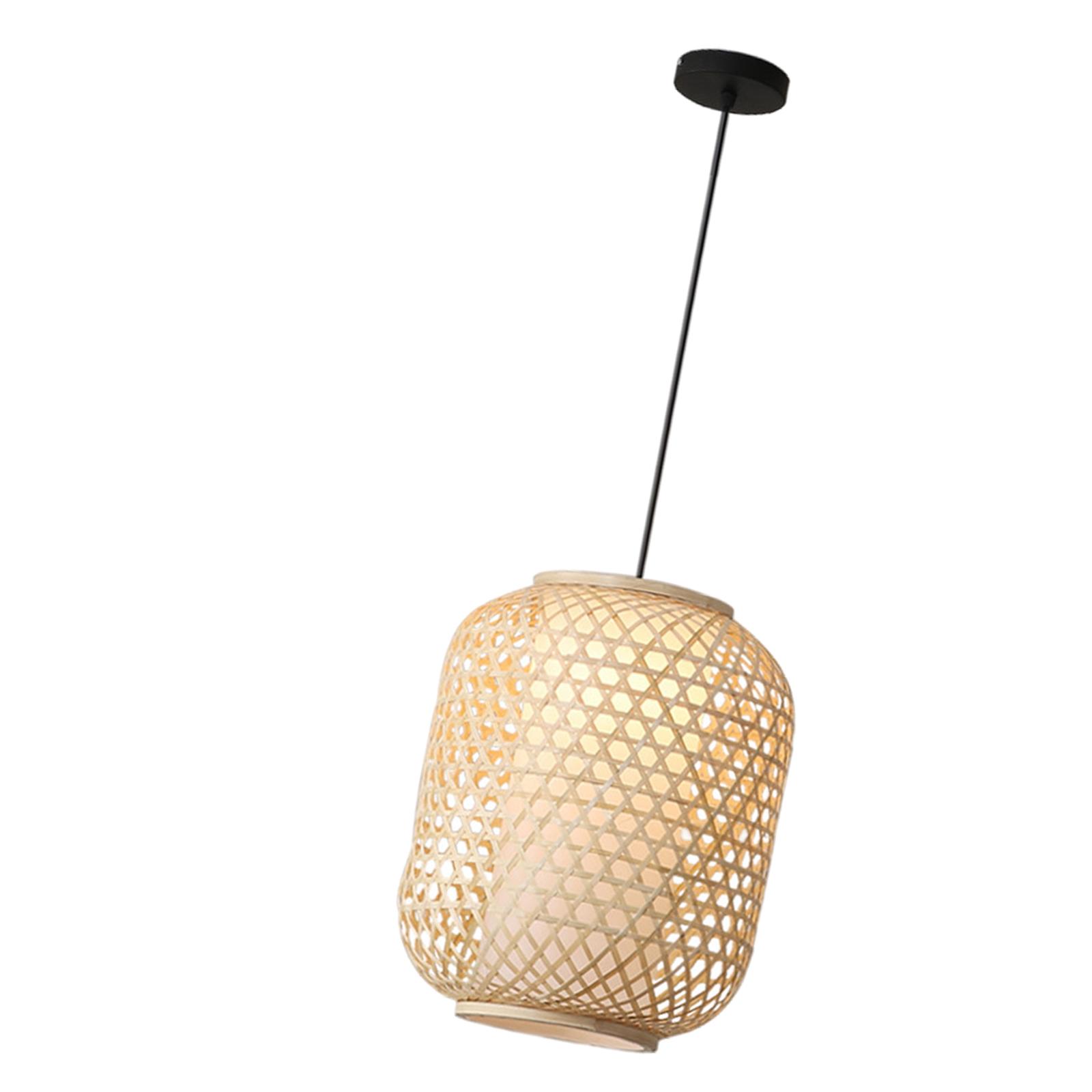 Magideal - Cubierta De Lámpara De Pantalla De Japonés Colgante De Tejado Colgante Extraíble Pantalla De Lámpara De Bambú De Repuesto Para Salón De Té, Hotel, 9.84X15.75 Pulgadas