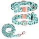 thumbnail image 1 of Collar y correa para perro ajustable con hebilla dorada fuerte, hermoso lazo y ribete floral., 1 of 5