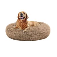 Importadora Amelia - Cama Antiestres De Felpa Para Mascotas 110 Cm - Café Claro