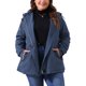 thumbnail image 1 of Agnes Orinda Chaqueta de Lluvia para Mujer Talla Grande Impermeable con Forro de Felpa Chaquetas con Capucha Rompevientos Abrigo Largo con Bolsillos 1X Azul Marino, 1 of 6