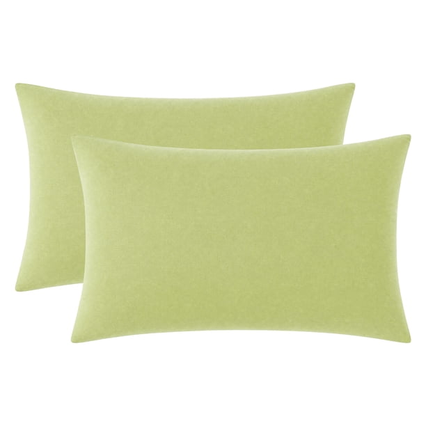 REGALWOVEN Paquete de 2 fundas de almohada de algodón, fundas de almohada suaves con cierre de sobre, unisex, resistentes a las arrugas, fundas de almohada duraderas Verde - Verde oscuro Queen