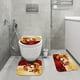 thumbnail image 2 of 4pcs Santa Claus Christmas Shower Curtain Set with Non-Slip Carpet, Toilet Seat, and Bath Mat - Red Waterproof Shower Curtain for Bathroom Decor and 12 Hooks Included, 2 of 4