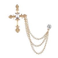 Magideal - Broche Alfiler De Solapa Cadenas Colgantes Broches De Cuello Insignia Vintage Clips De Corbata Collar De Moda Encanto Para Hombres Traje Camis Estilo A