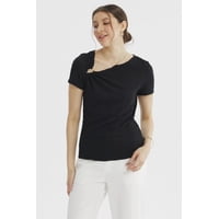 Fashionspark - Polera Mujer Cuello Asimétrico Negro - Ll
