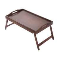 Magideal - Bandeja De Madera Para Cama, Bandeja Para Servir Desayuno, Soporte Para Ordenador Portátil, Multiusos Para Dibujar Bordes Elevados, Patas Plegables Marrón