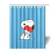 thumbnail image 1 of Cortina de ducha de Snoopy con dibujos animados, juego de cortinas de baño con ganchos, tamaño 60 x 72 pulgadas, 1 of 3