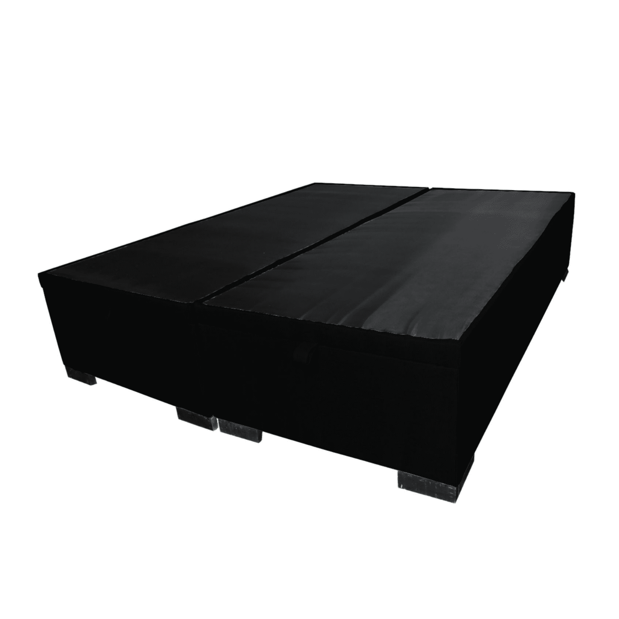 Mueblart - Base De Cama Baúl King Felpa Gris Con Mecanismo