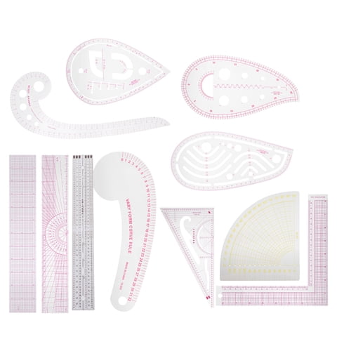 9 Juego De Reglas De Costura, Regla De Medición Multifuncional, Juego De Reglas De Costura Para Bricolaje, Para Costura Y Confección