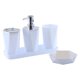 thumbnail image 1 of Xiao Hua Juego de Accesorios de Baño de 5 Piezas, Incluye Dispensador de Jabón con Bomba, Portacepillos de Dientes, Vaso de Vidrio y Caja de Jabón, Juego de Bandeja de Baño para Ducha, Juego de, 1 of 4