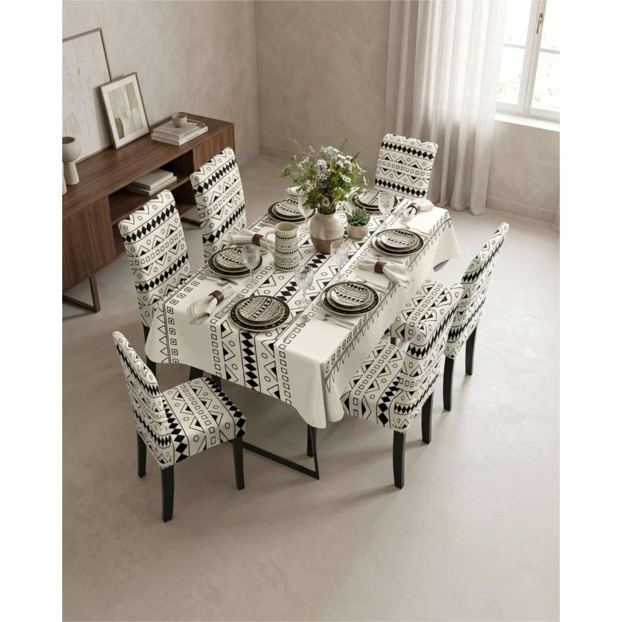 Myl Todo Hogar - Set Comedor 6 Personas Mantel Antimanchas Y Fundas De Silla