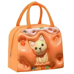 Genérico - Lonchera Bolsa Termica 23X10X29Cm Gato Naranja Kawaii