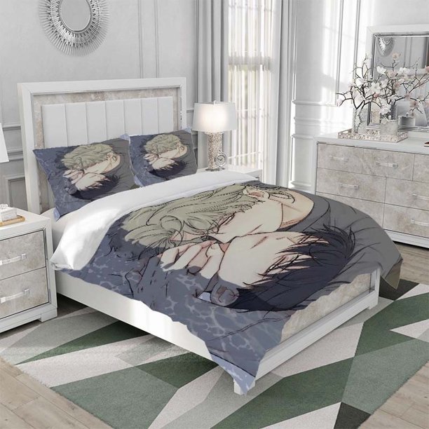 3pcs Low Tide in Twilight Illustration Depicts Gentle Interaction And Affectionate Gaze Themed Print Three Piece bedding Soft Duvet Cover And Two Pillowcases