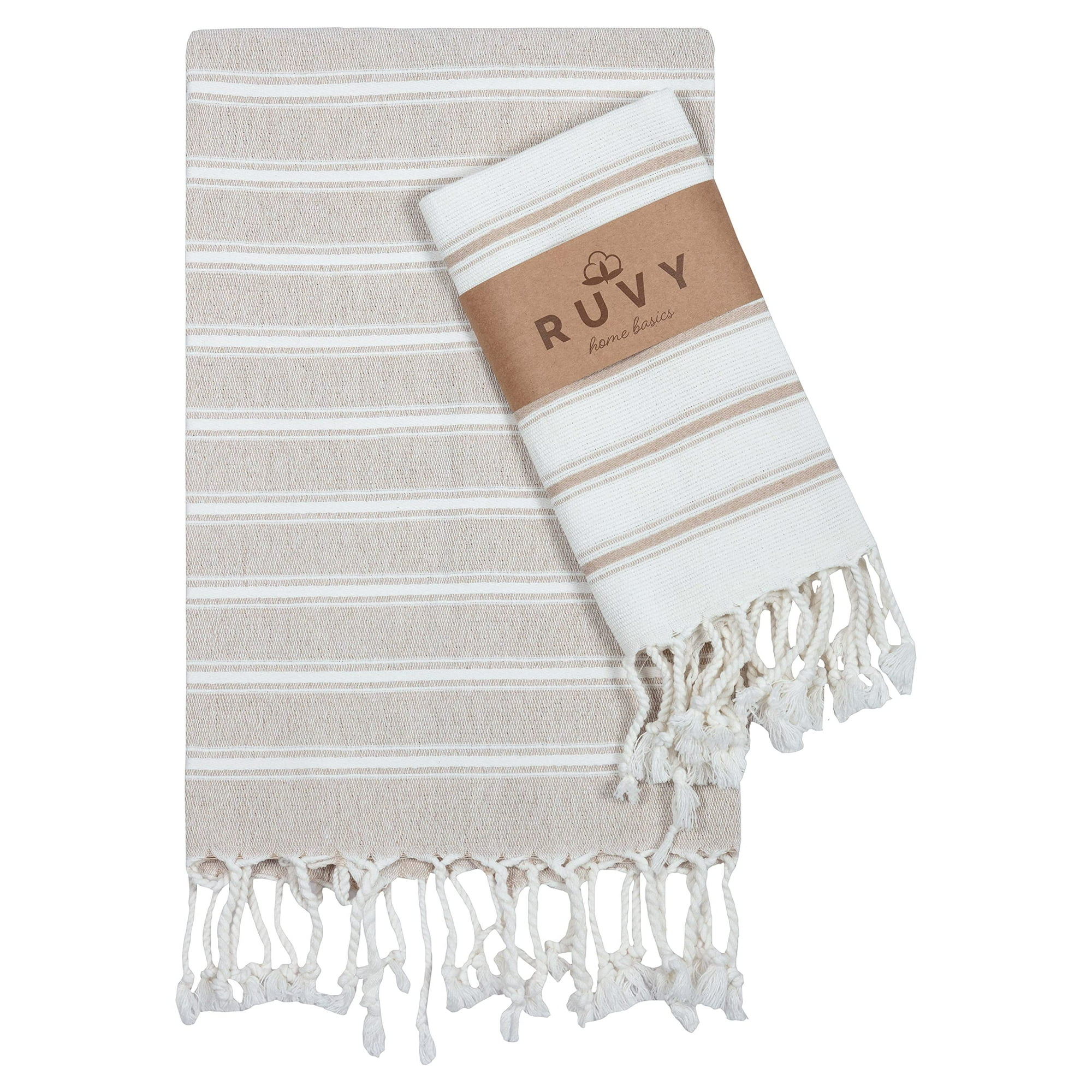 Toallas De Mano Ruvy Home Basics De Algodón Turco, Juego De 2 Unidades, Color Beige