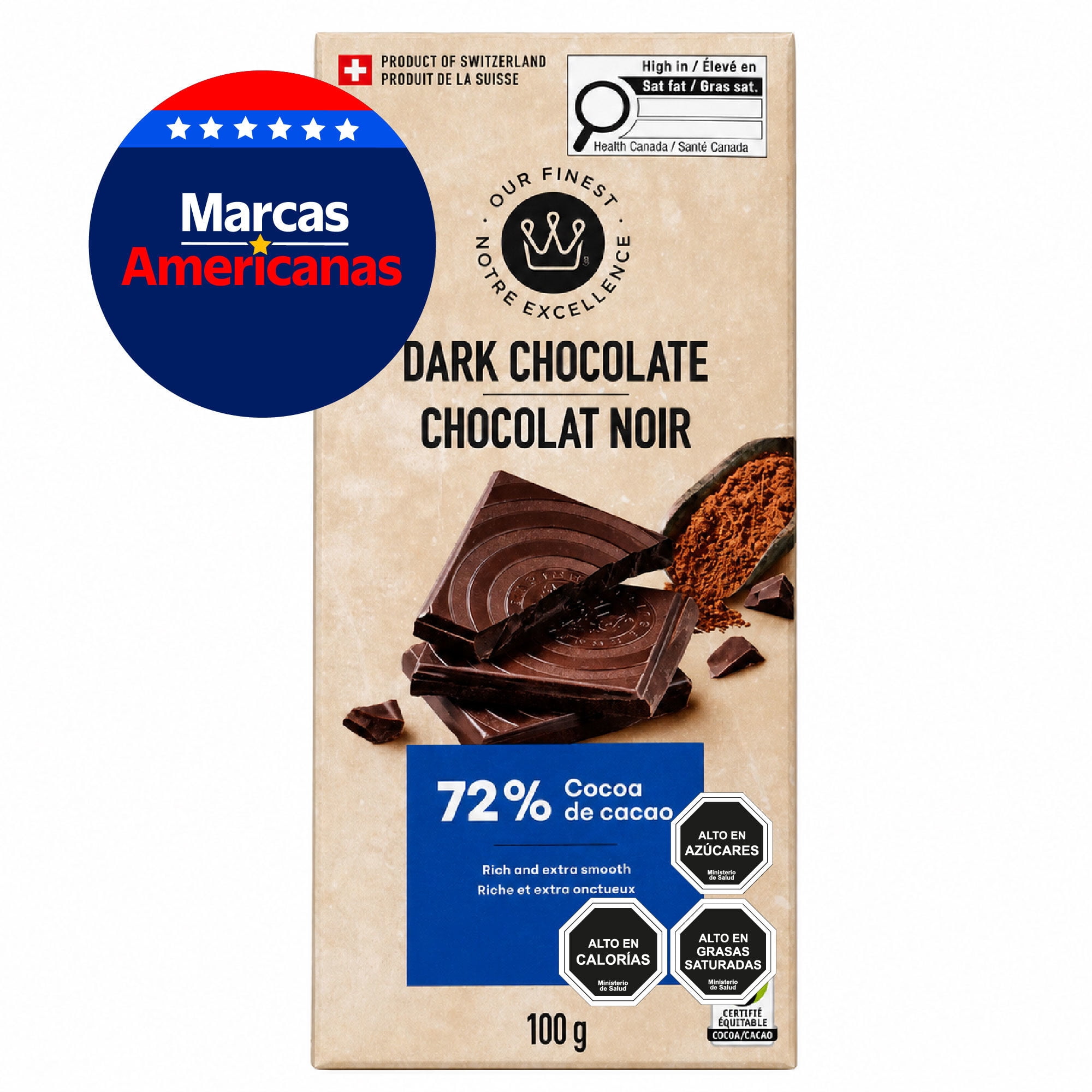 Chocolate Amargo 72% De Cacao 100 g Our Finest