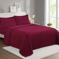 Casadeliacl - Juego De Sábanas Polar 2 Plazas Burdeo Liso