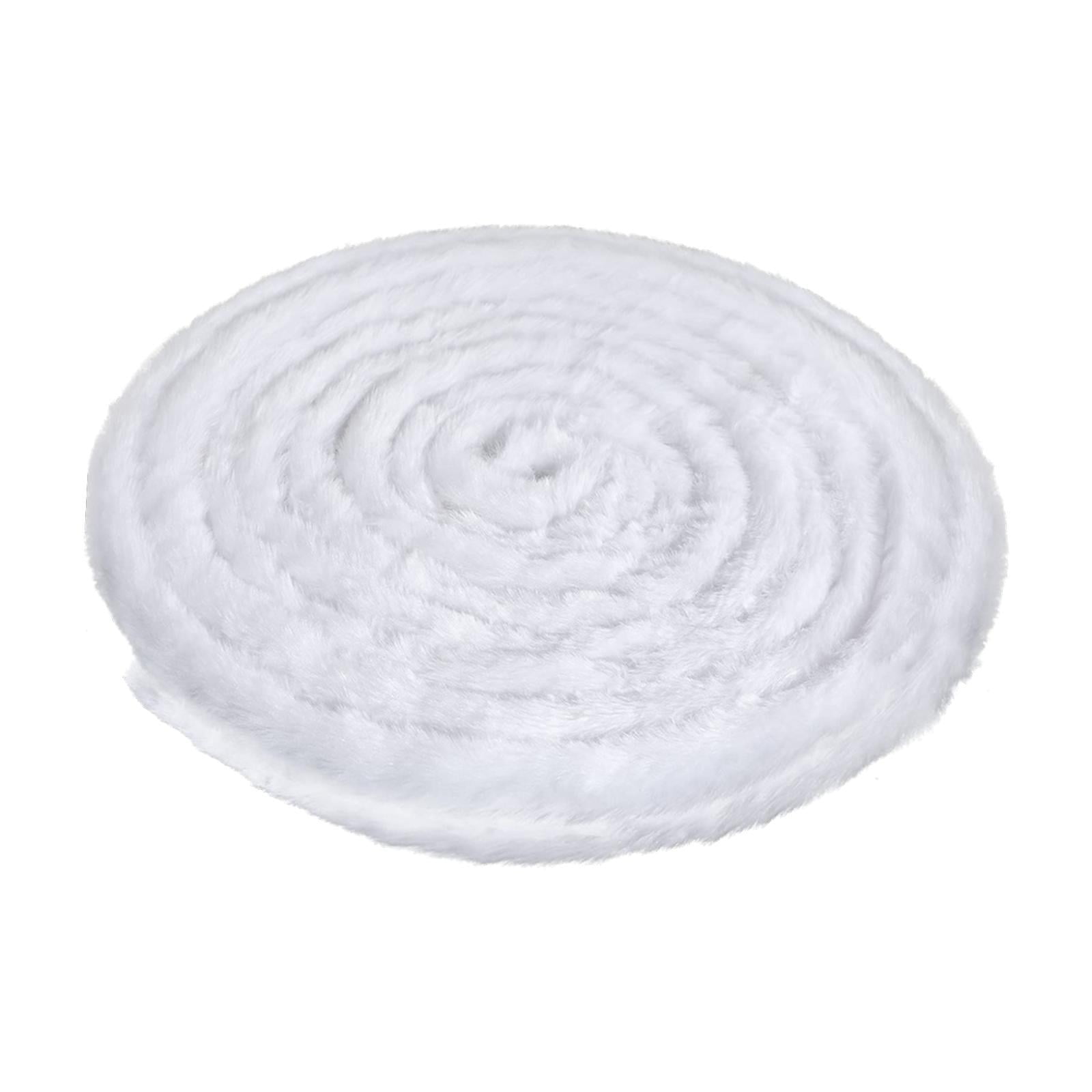 Magideal - Cinta De Piel Artificial, Tira Peluda, Cinta De Recorte Artesanal, Falda De Árbol De Navidad Para Ropa, Decoración Navideña, Celebraciones Navideñas Blanco