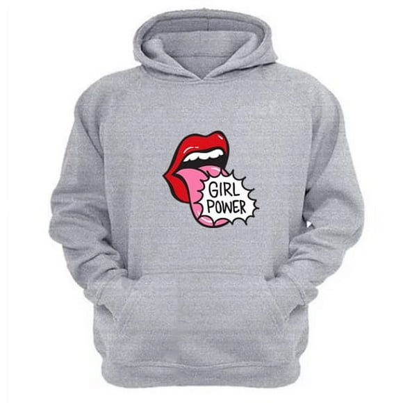 Polerón Canguro Girl Power Gris Claro Talla S Unisex