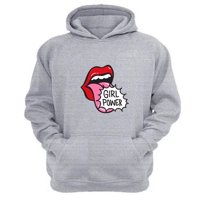 Genérico - Polerón Canguro Girl Power Gris Claro Talla Xl Unisex