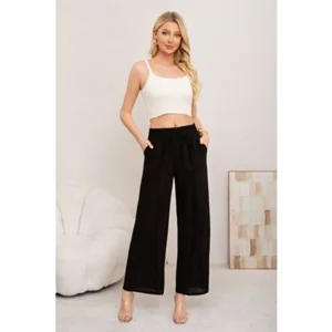Likeshop - Pantalon Palazzo Mujer Verano Casual Pretina Alta Linea 3009