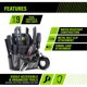 thumbnail image 2 of Funda para herramientas AWP Ballistic Nylon Electrician, color negro y gris, 2 of 3