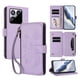 thumbnail image 1 of Funda Cartera Mariposa para [Xiaomi 15T] con Soporte y Cremallera Morado claro, 1 of 6