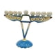 thumbnail image 5 of Candelabro Judío Adornado Con Menorá De Hanukkah Esmaltado Pintado A Mano Azul, 5 of 5