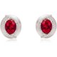 thumbnail image 1 of Aretes de Paraiba Azul Simulada de Forma Ovalada / Rubí Creado para Mujer con Acabado Cepillado Aretes de Plata Esterlina 925 Aretes de Botón de Diamante Simulado con CZ para Mujer, 1 of 5