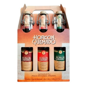 Pisco Horcon Quemado Mix 3 Variedades 375 Ml 35°+ 40° + 46°