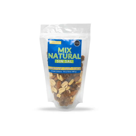 Mix Natural Sin Sal Almendras, Maní y Pasas 180 gr