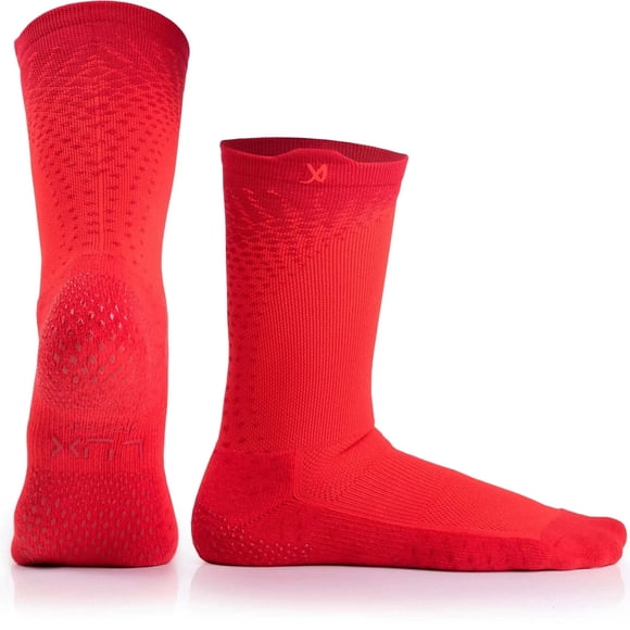 Calcetines deportivos LUX Performance Grip Cleat rojos para adultos