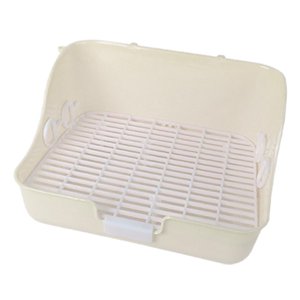 Ioensy - Caja De Arena Para Conejos, Orinal Interior Para Hurones, Chinchillas Y Hámsters, Color Blanco