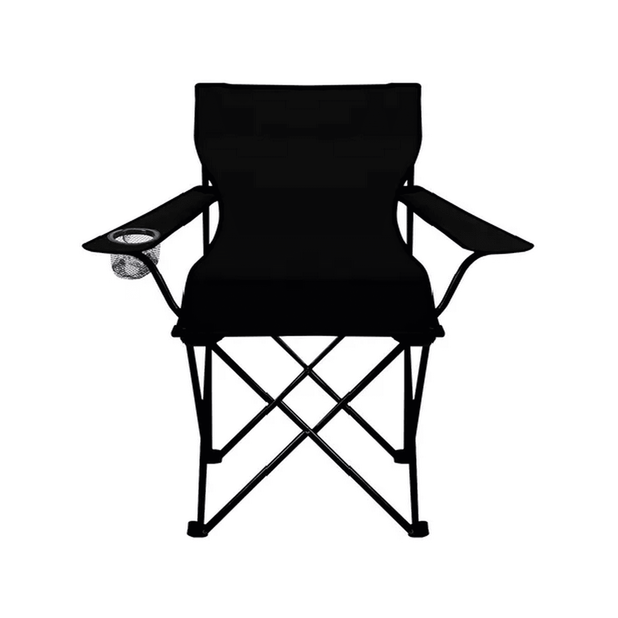 Genérico - Silla Plegable Con Porta Vaso Color Negro