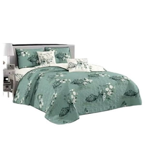 Genérico - Cubrecama Quilt Verano King - Verde Cláveles Kfl226