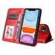 thumbnail image 5 of Funda tipo cartera FOXDOCK para iPhone 11 , diseño girasol en relieve, cuero PU, cierre magnético, soporte y tarjetero, 5 of 5