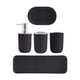 thumbnail image 5 of Juego de accesorios de baño de plástico, taza para la boca, bandeja para necesidades, jabonera, botella de loción, artículos de baño modernos, decorac , negro NegroB, 5 of 5