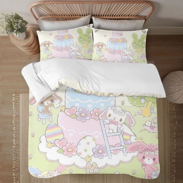 Wish Me Mell 3-Piece Bedding Set For Kids Boys Girls Adult Cartoon Warm Cute Fashion Holiday Present Gift Bed Sheets