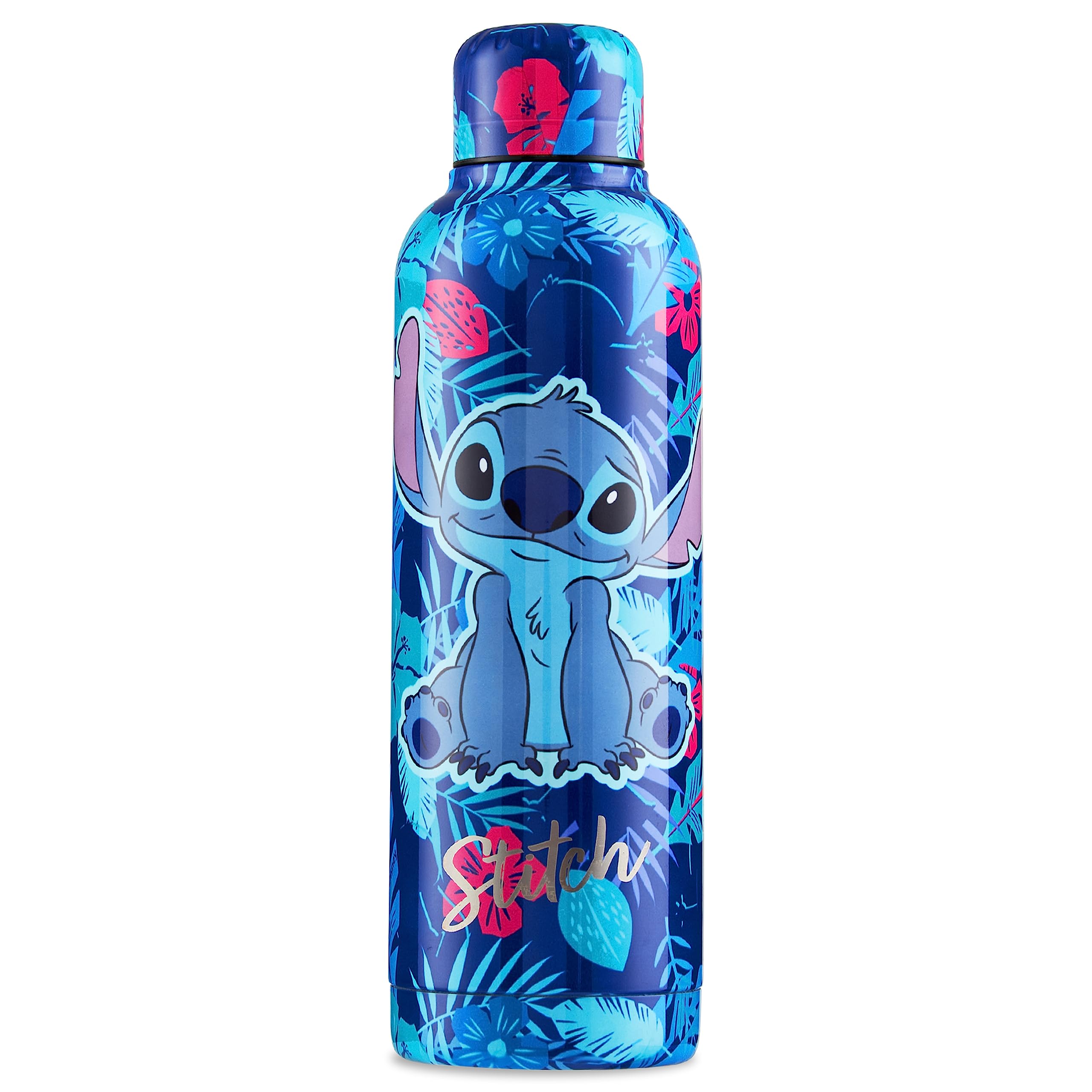 Botella De Agua Disney Stitch Insulated De Acero Inoxidable De 515 Ml