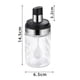 thumbnail image 2 of Tarro para salsa, de vidrio transparente, con cuchara y tapa, ideal para almacenar condimentos, especias, sal y azúcar., 2 of 5