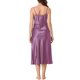 thumbnail image 3 of INSPIRE CHIC Camisón largo de satén para mujer, suave, con escote en V y tirantes finos, vestido de dormir con silueta fluida para primavera y verano, color púrpura uva mediano, 3 of 6