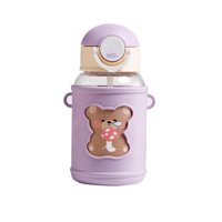 Total E-Commerce - Botella De Agua Portatil 620Ml Osito Kawaii Morado Infantil