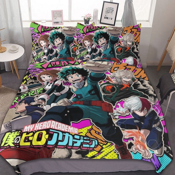 My Hero Academia Duvet Cover Set 3-Piece Bedding Set Soft Warm And Comfortable Soft Bed Set for Bedroom All Season